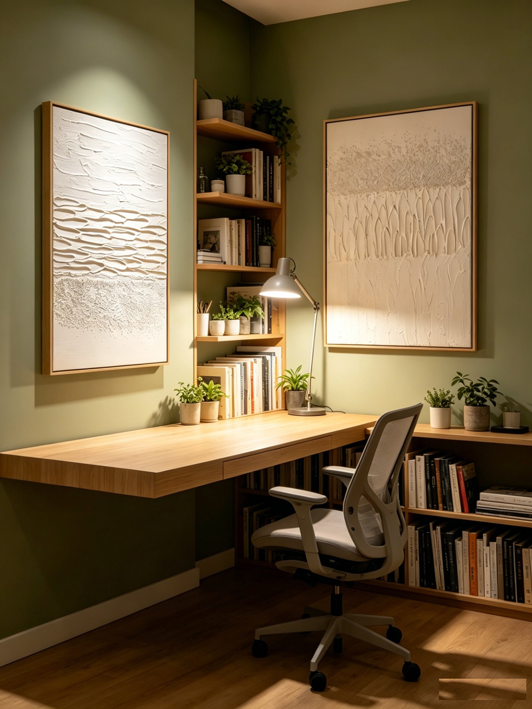 Stone Relief diptych in an interior setting