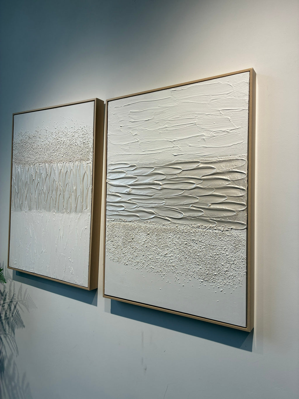 Verso Stone Relief diptych, framed and ready to hang