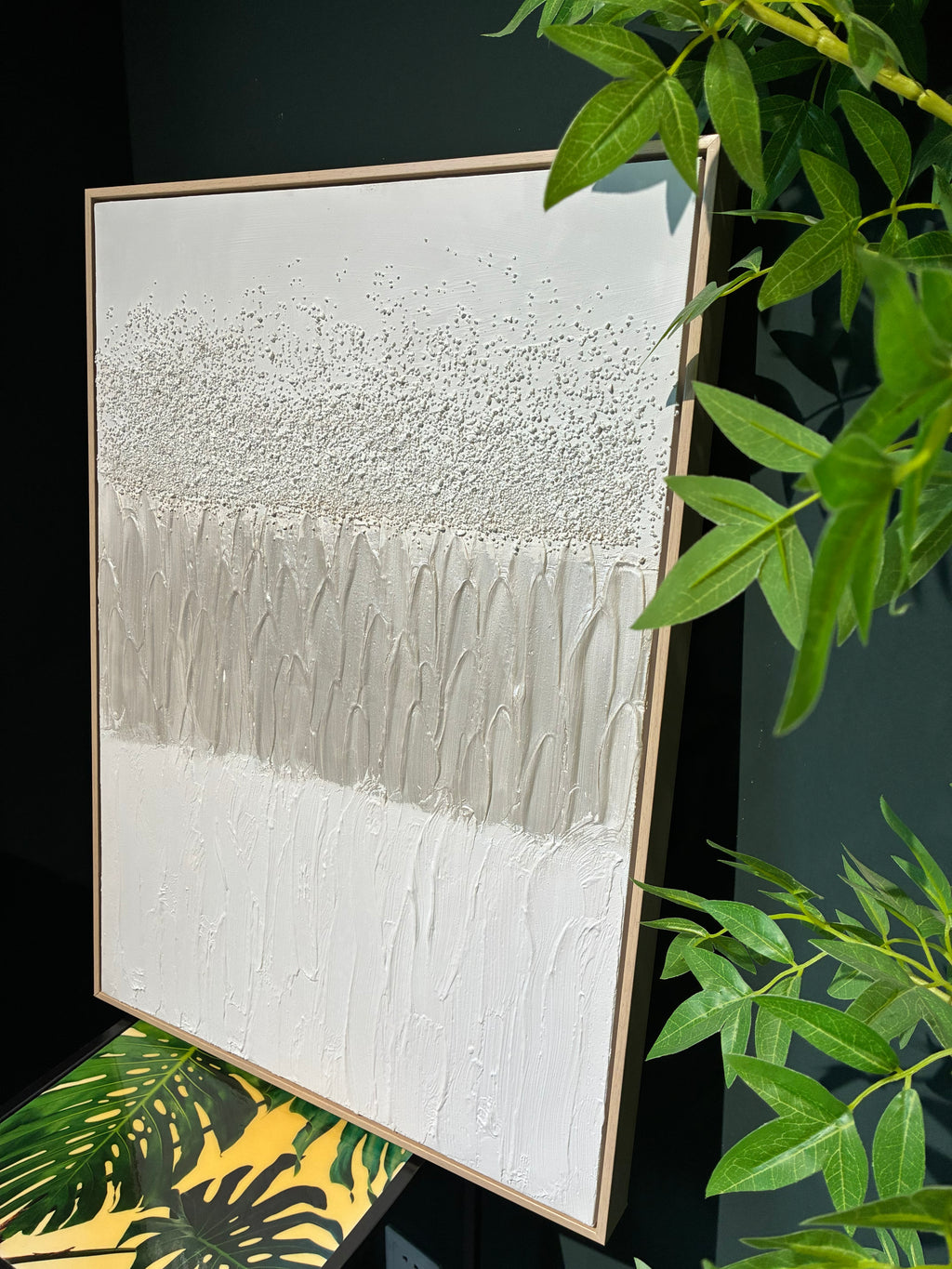 Close detail of the impasto paint surface