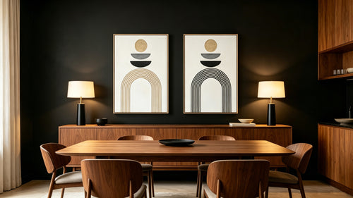 Arch Study diptych shown in an interior setting