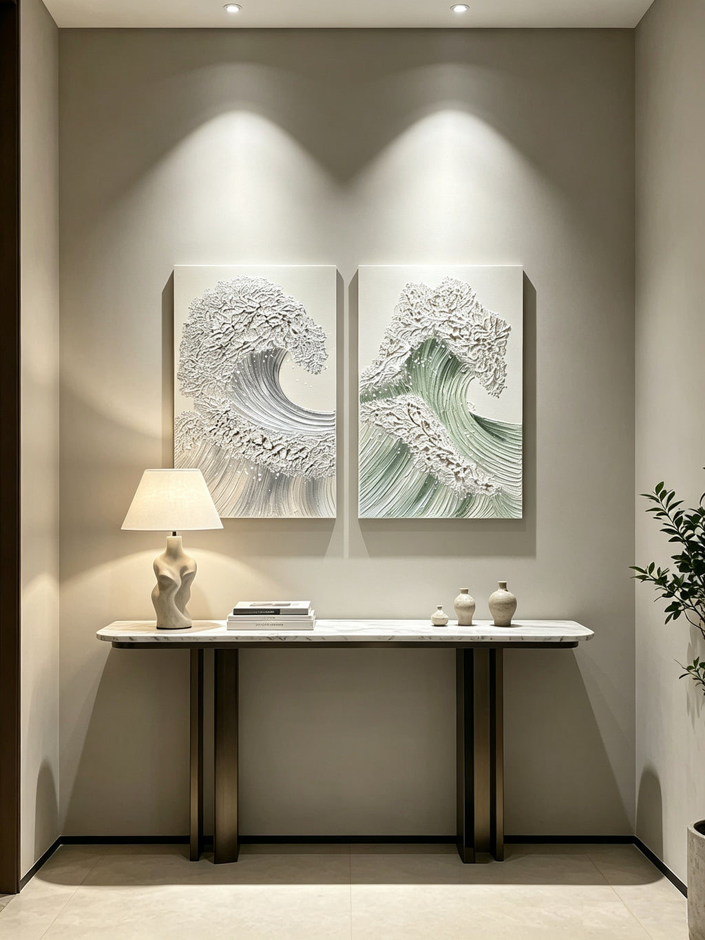 Breakwater pair shown in an interior setting